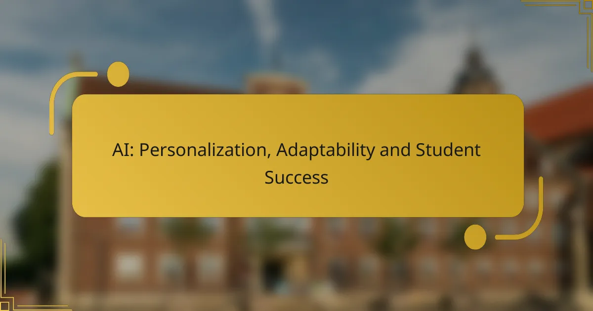 AI: Personalization, Adaptability and Student Success