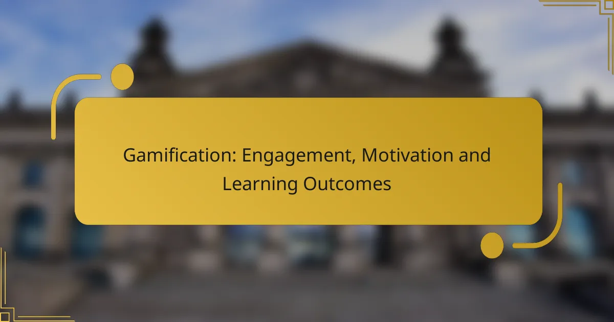 Gamification: Engagement, Motivation and Learning Outcomes