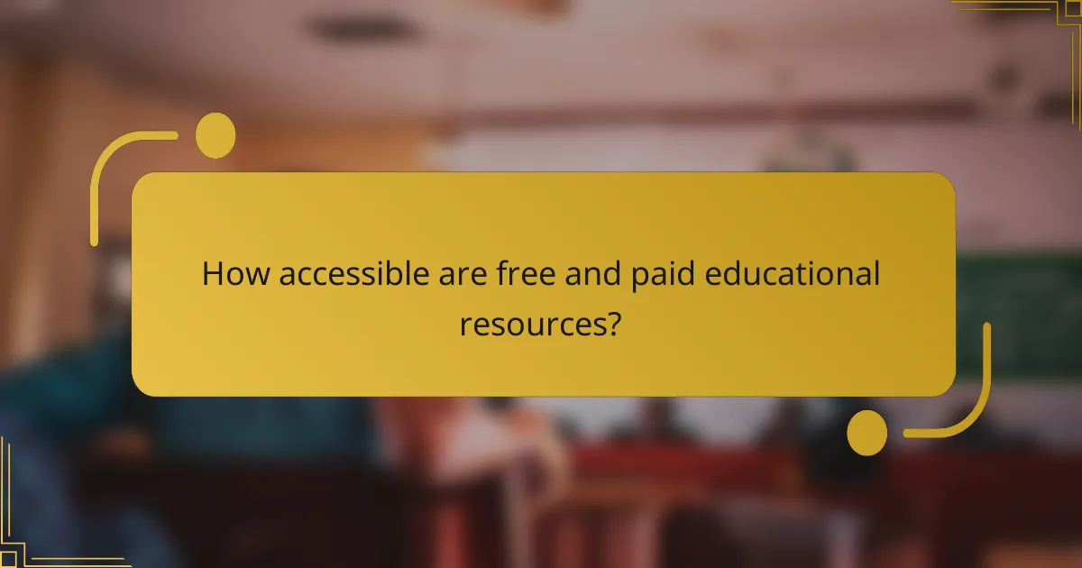 How accessible are free and paid educational resources?