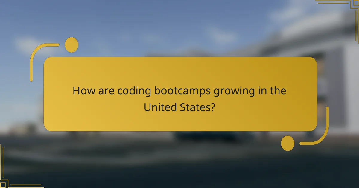 How are coding bootcamps growing in the United States?