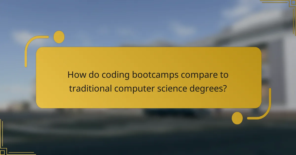 How do coding bootcamps compare to traditional computer science degrees?