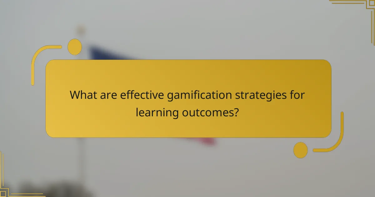 What are effective gamification strategies for learning outcomes?